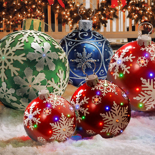 60CM Inflatable PVC Christmas Ornament Ball – Giant Outdoor Decoration for Trees and Parties